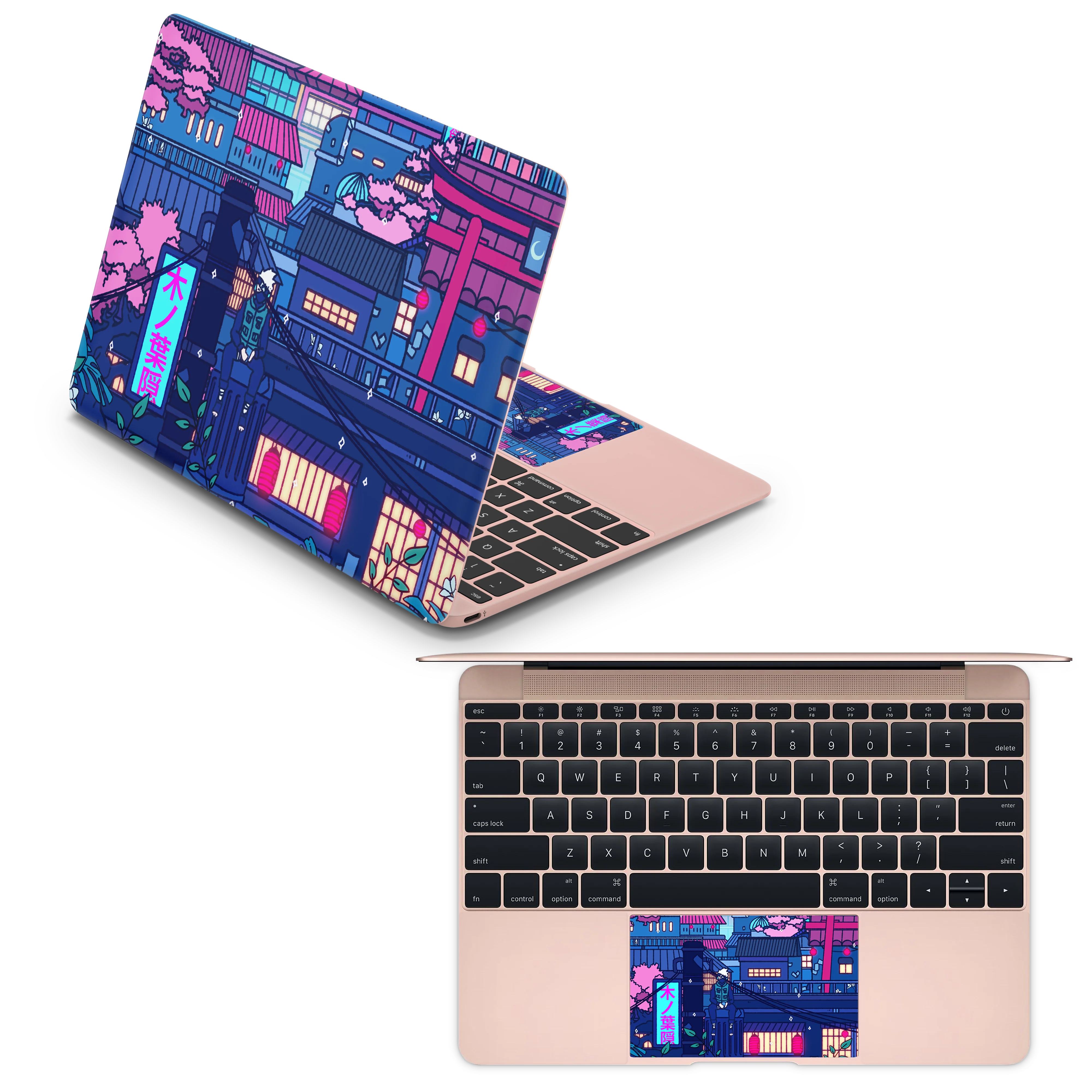 Apple MacBook Cyberpunk Village Skin