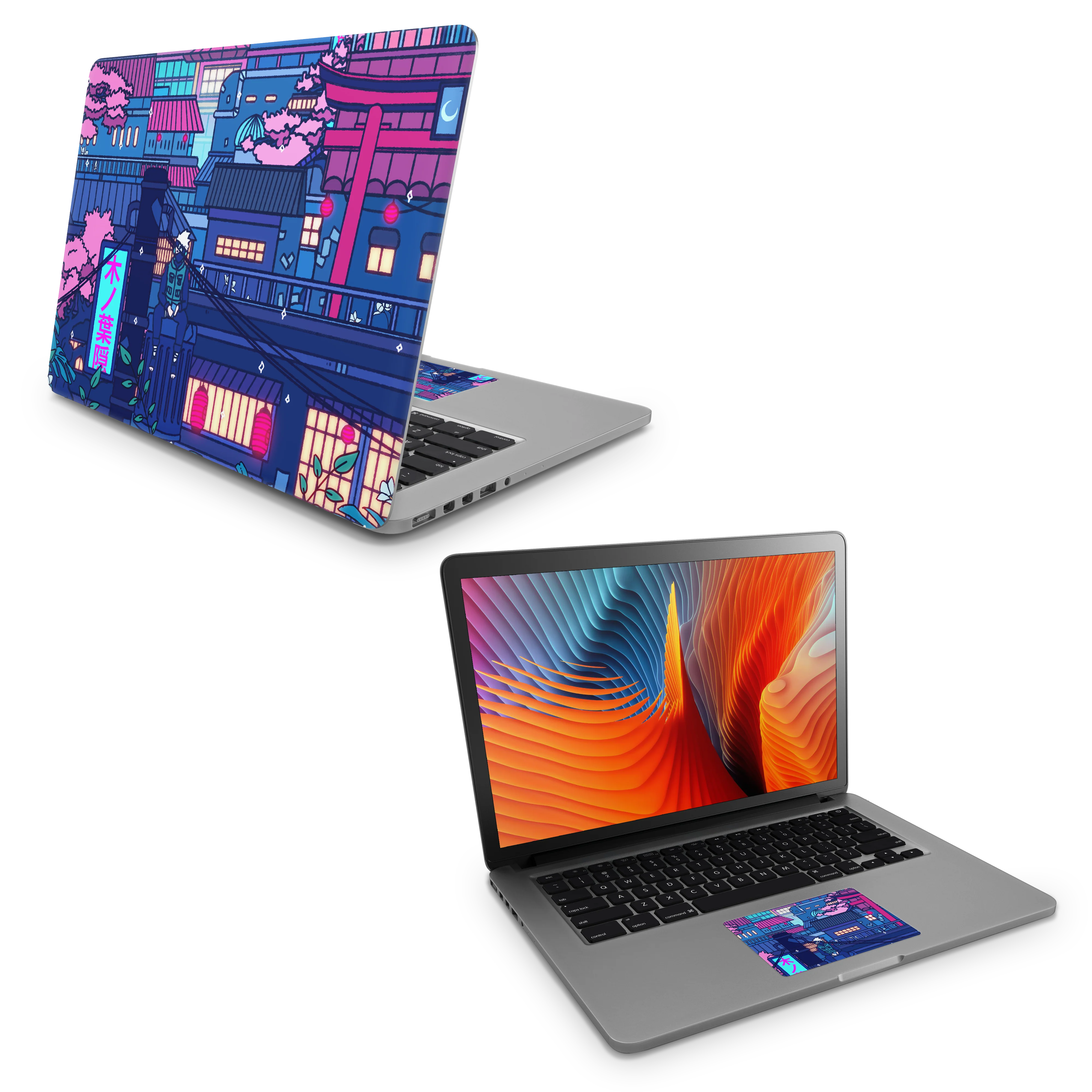 Apple MacBook Cyberpunk Village Skin - Image 6