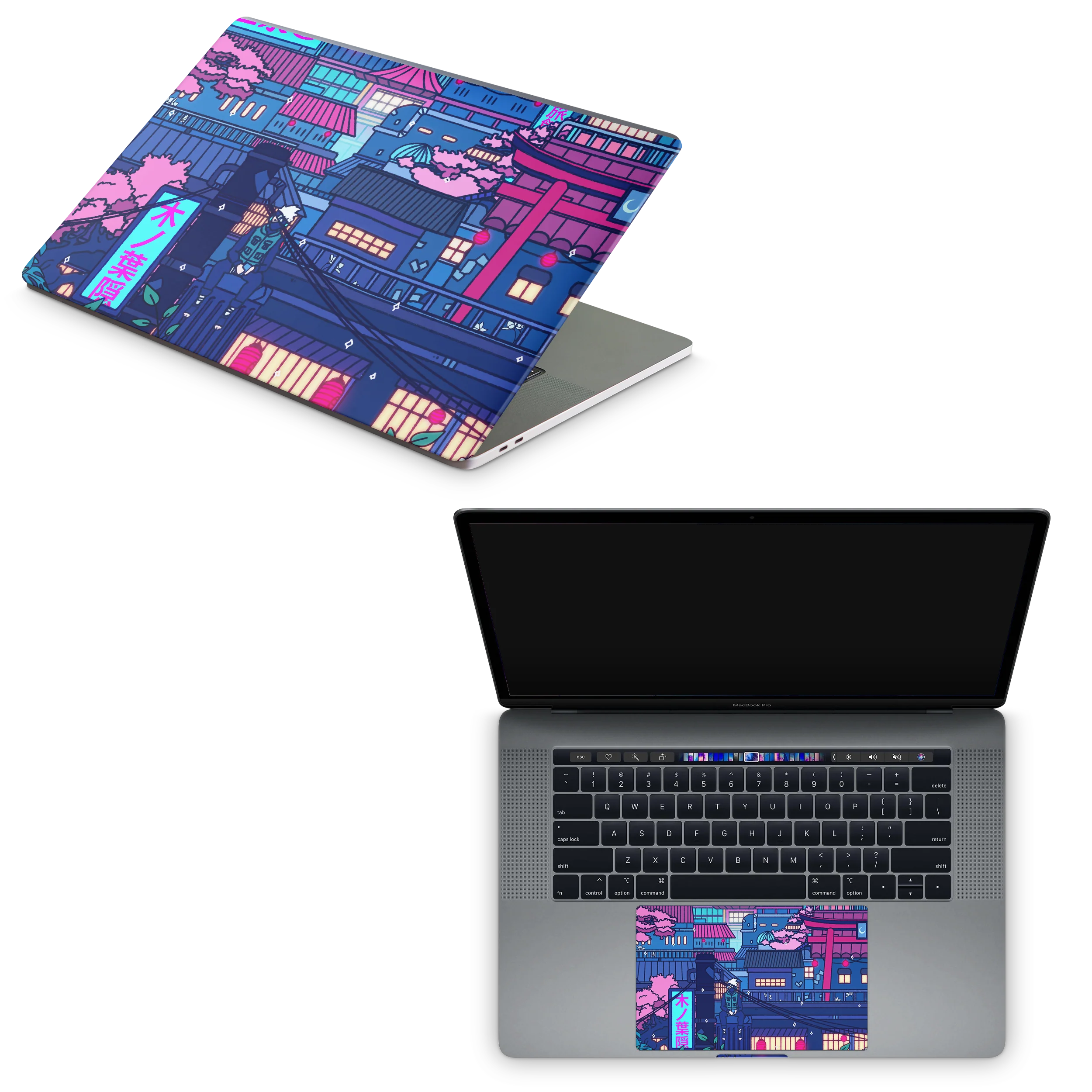 Apple MacBook Cyberpunk Village Skin - Image 8