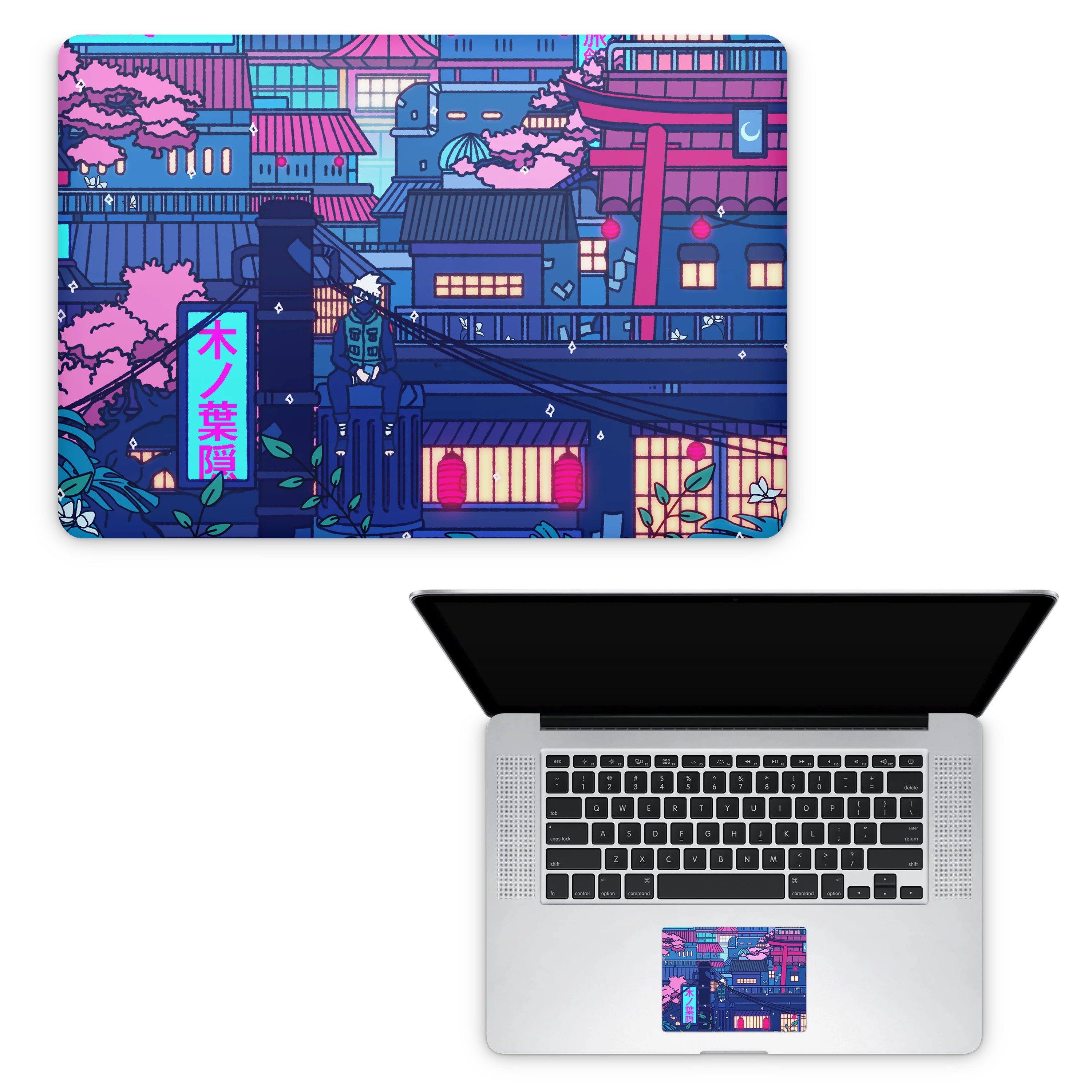 Apple MacBook Cyberpunk Village Skin - Image 9