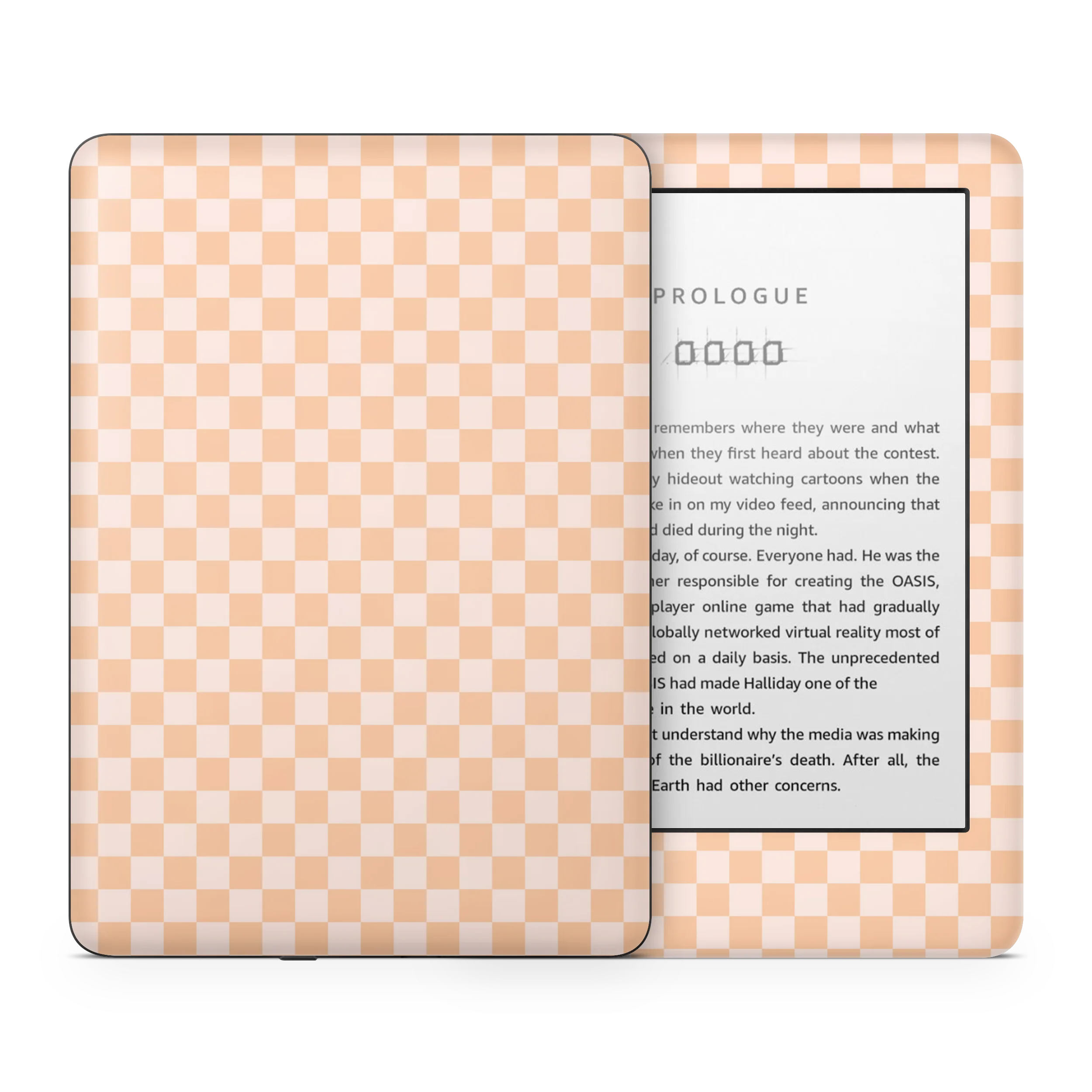 Checkered Cream Kindle Skin - Image 2