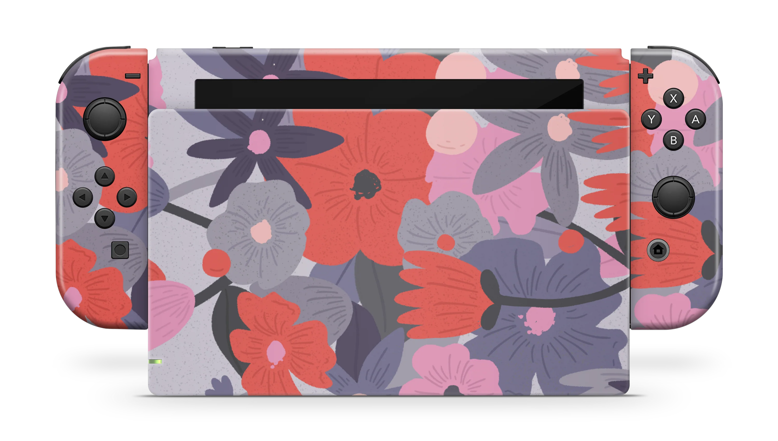 Nintendo Switch 2017 Skin Purple Floral - Image 2