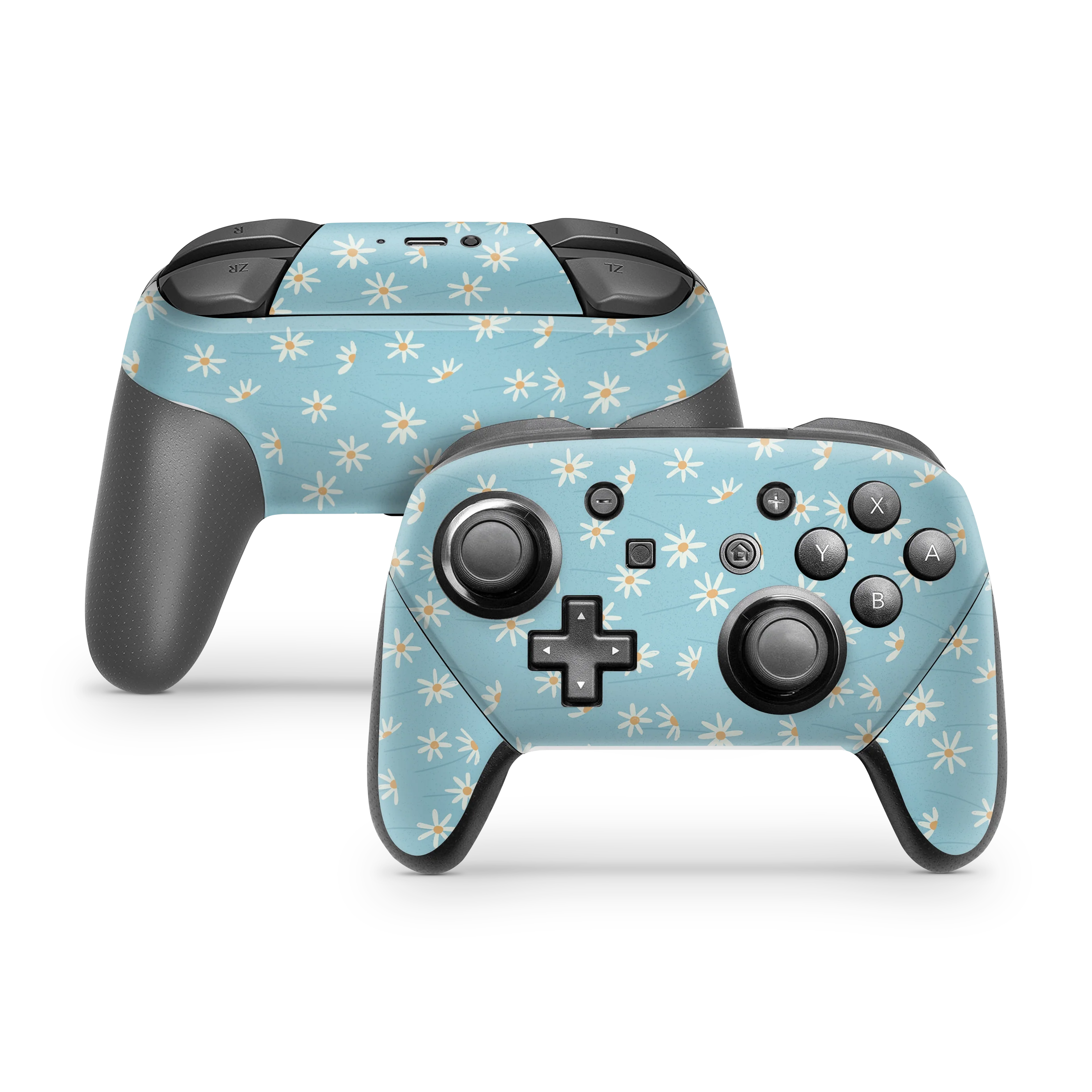 Nintendo Switch Controller Skin Daisy Blue