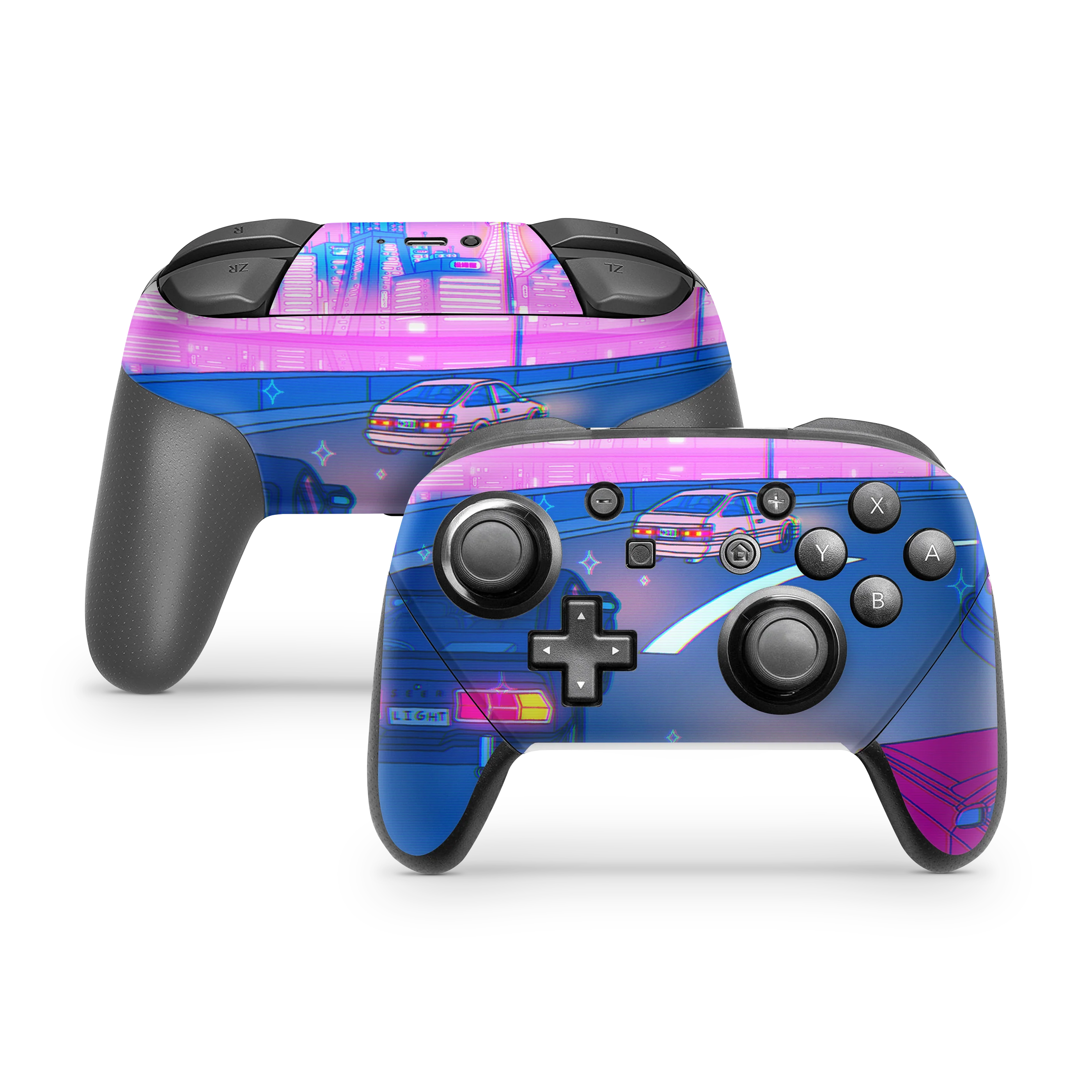 Nintendo Switch Controller Skin Late Night Drive