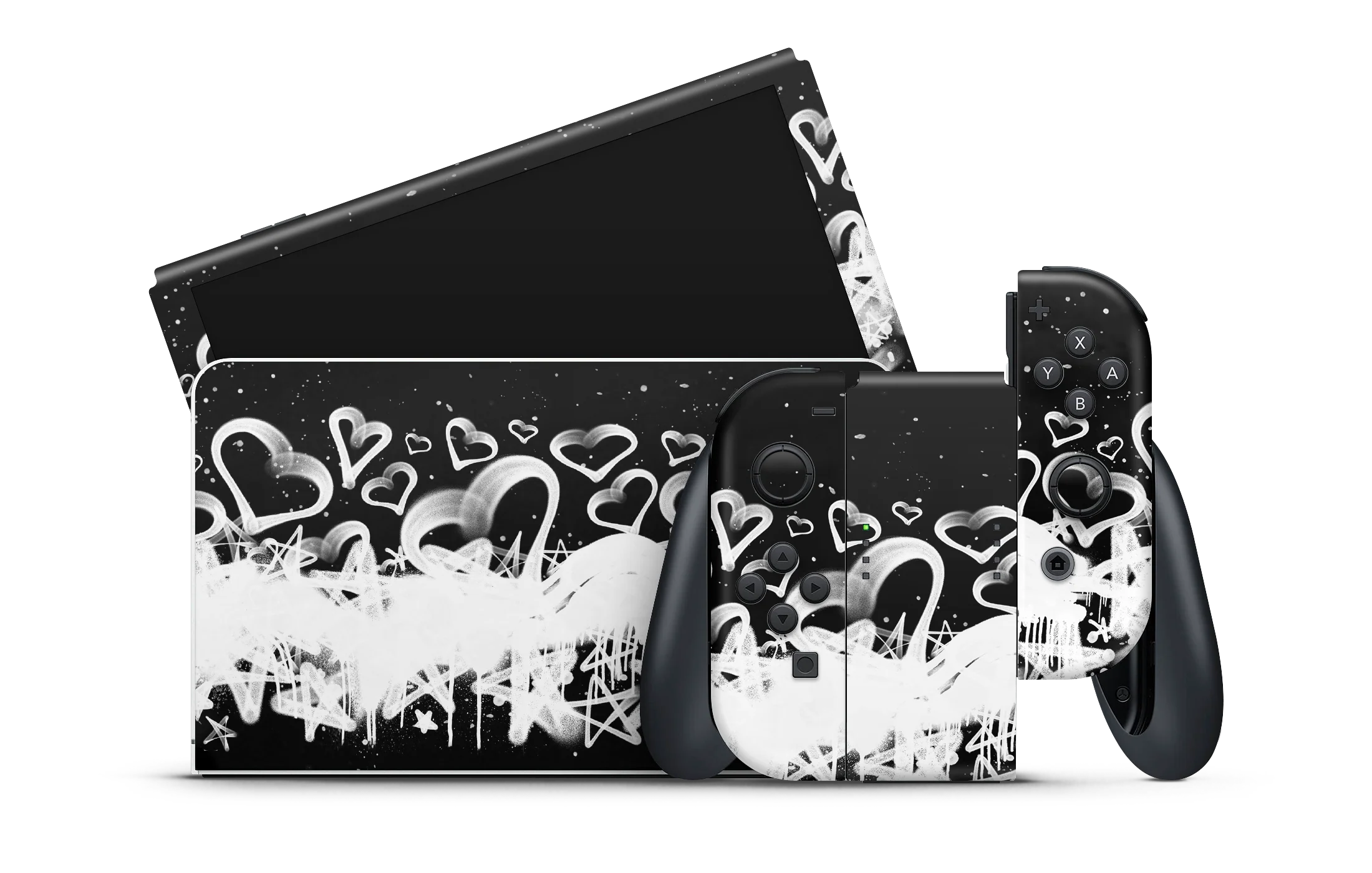 Nintendo Switch OLED Skin Hearts and Stars