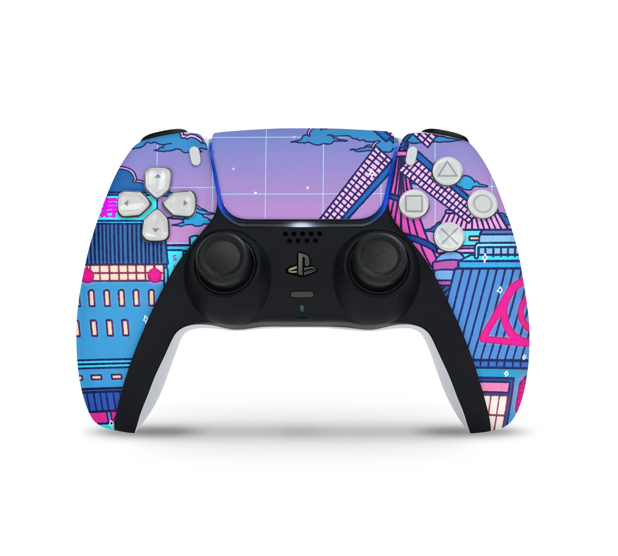 Playstation 5 Controller Skin Cyberpunk Village