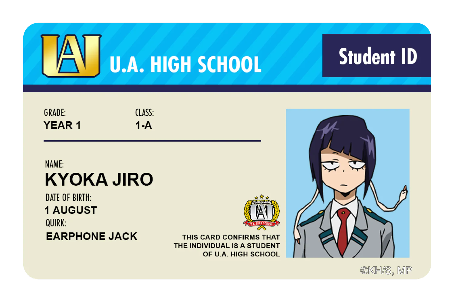 Student ID - Kyoka Jiro