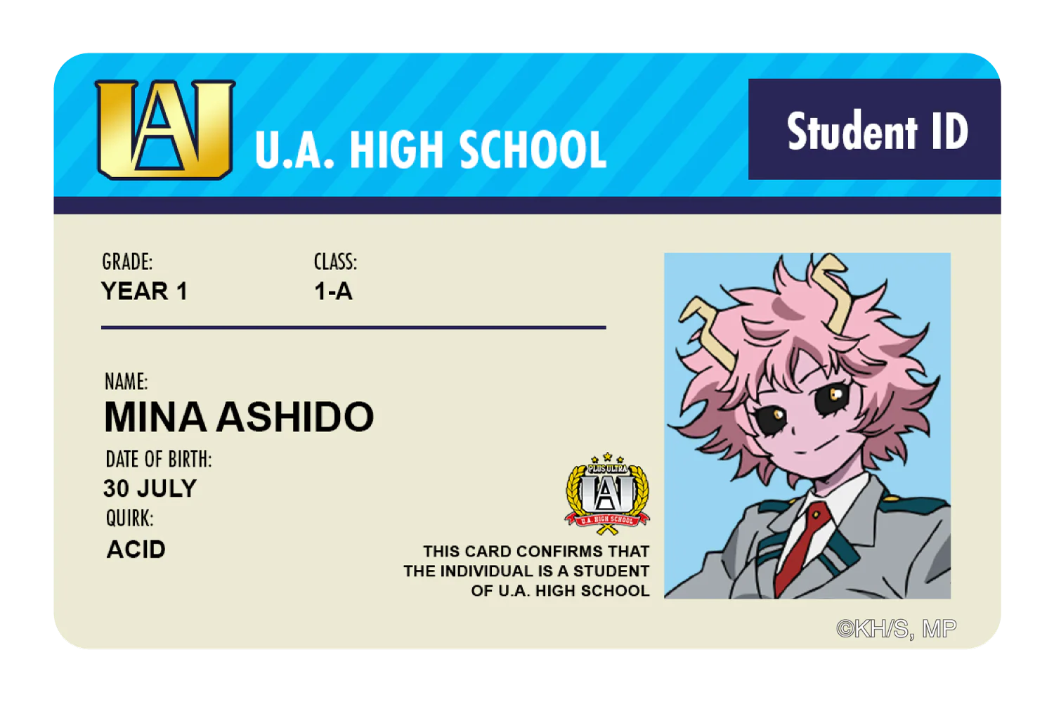 Student ID - Mina Ashido