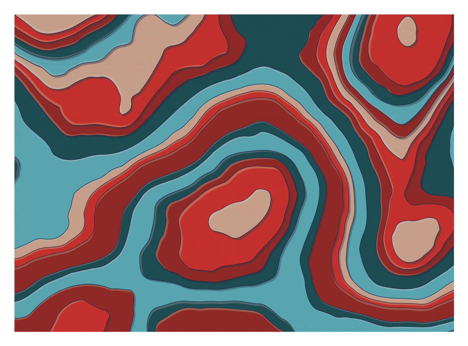 TopographyTeal and Red - Image 4
