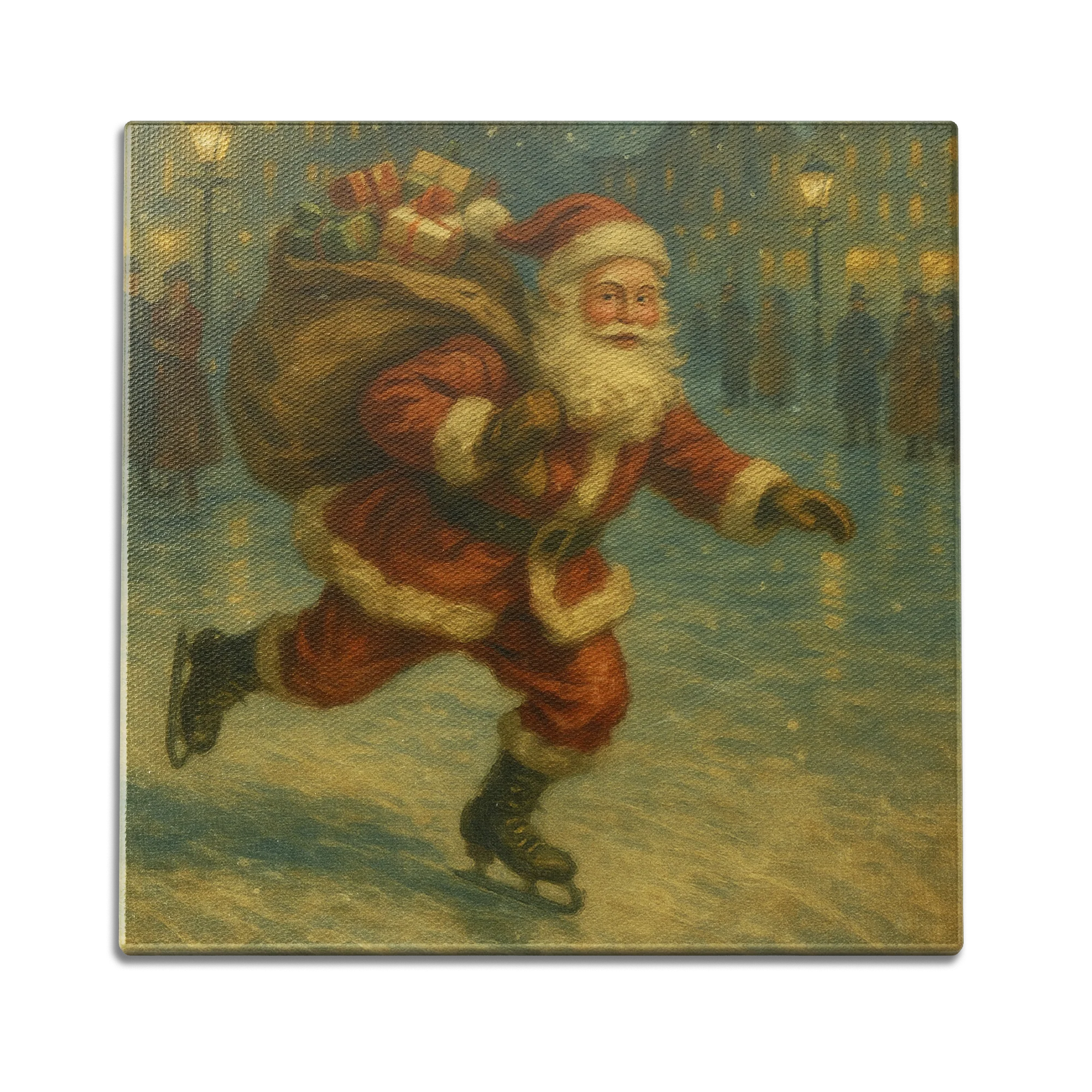 Skating Santa Wall Art